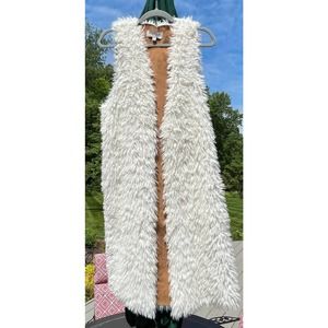 Ecote by Anthropology White Fuzzy Duster Jacket